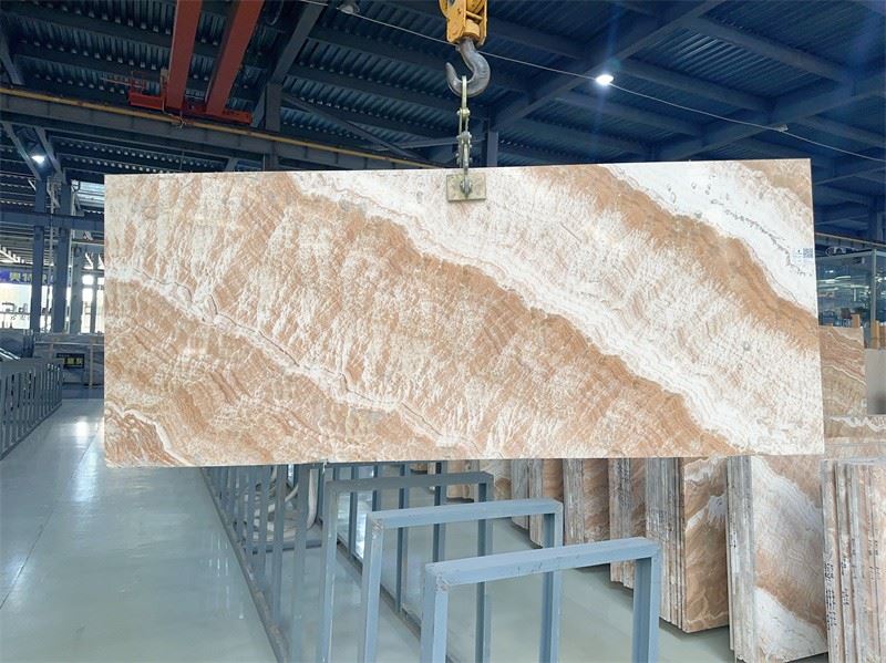 Peacock onyx slab